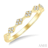 1/10 Ctw Geometric Round Cut Diamond Stackable Fashion Band in 10K Yellow Gold