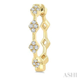 1/6 Ctw Geometric Shape Round Cut Diamond Fashion Hoop Earrings in 10K Yellow Gold