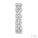 1/4 Ctw Lattice Round Cut Diamond Fashion Hoop Earring in 10K White Gold