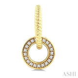 1/4 Ctw Rope Textured and Round Cut Diamond Interlocked Circle Fashion Earring in 10K Yellow Gold