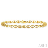 1/4 Ctw Oval Shape Round Cut Diamond Link Bracelet in 10K Yellow Gold