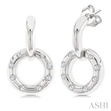 1/6 Ctw Suspended Circle Round Cut Diamond Fashion Earring in 10K White Gold
