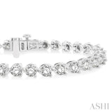 9 Ctw Round Cut Diamond 3-Prong Tennis Bracelet in 14K White Gold