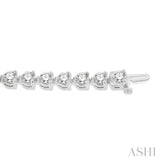 9 Ctw Round Cut Diamond 3-Prong Tennis Bracelet in 14K White Gold