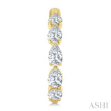 3/4 Ctw Pear Cut Diamond Link Fashion Half Hoop Earrings in 14K Yellow Gold