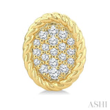 1/5 Ctw Oval Shape Rope Border Round Cut Diamond Fashion Stud Earrings in 10K Yellow Gold