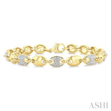 1/10 Ctw Bold Mariner Link Round Cut Diamond Fashion Bracelet in Yellow Gold Vermeil