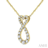 1/4 Ctw Heart Shape Round Cut Diamond Infinity Fashion Pendant With Chain in 10K Yellow Gold