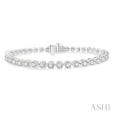 7 Ctw Round Cut Diamond 3-Prong Tennis Bracelet in 14K White Gold