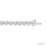 7 Ctw Round Cut Diamond 3-Prong Tennis Bracelet in 14K White Gold