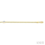 1/4 Ctw Bezel Set Oval Cut Diamond Curb Link Fashion Bracelet in 14K Yellow Gold
