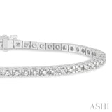 3 Ctw Square Shape Round Cut Diamond Tennis Bracelet in 14K White Gold