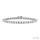 10 Ctw Square Shape Round Cut Diamond Tennis Bracelet in 14K White Gold