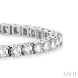 10 Ctw Square Shape Round Cut Diamond Tennis Bracelet in 14K White Gold