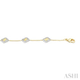 1/3 Ctw Fluted Clover Round Cut Diamond Fashion Bracelet in 14K Yellow and White Gold