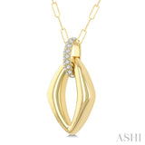 1/4 Ctw Open Window Marquise Shape Round Cut Diamond Aeris Gold Fashion Pendant With Chain in 14K Yellow Gold
