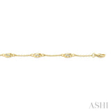 1/5 Ctw Mariner Link Round Cut Diamond Station Bracelet in 14K Yellow Gold