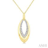 1/10 Ctw Marquise Shape Inner Link Round Cut Diamond Pendant With Chain in Yellow Gold Vermeil