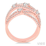 1 Ctw Round Cut Diamond Fashion Ring in 14K Rose Gold