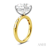 1/3 Ctw Round Shape Baguette and Round Cut Diamond Semi-Mount Engagement Ring in 14K Yellow and White Gold