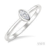 1/5 Ctw Bezel Set Marquise Cut Diamond Fashion Ring in 14K White Gold