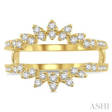 1/2 Ctw Mini Marquise Mounts Round Cut Diamond Insert Ring in 14K Yellow Gold