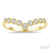 1/5 Ctw Chevron Bezel Set Round Cut Diamond Fashion Band in 14K Yellow Gold