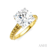 1/20 Ctw Circular Shape Round Cut Diamond Akari Wheat Shank Semi-Mount Engagement Ring in 14K Yellow and White Gold