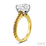 1/20 Ctw Circular Shape Round Cut Diamond Akari Wheat Shank Semi-Mount Engagement Ring in 14K Yellow and White Gold