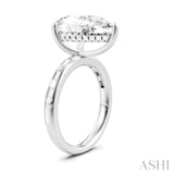 1/3 Ctw Pear Shape Baguette and Round Cut Diamond Semi-Mount Engagement Ring in 14K White Gold