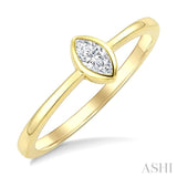 1/5 Ctw Bezel Set Marquise Cut Diamond Fashion Ring in 14K Yellow Gold