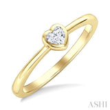 1/5 Ctw Bezel Set Heart Cut Diamond Fashion Ring in 14K Yellow Gold