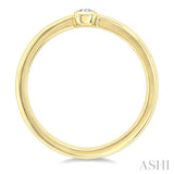 1/5 Ctw Bezel Set Emerald Cut Diamond Fashion Ring in 14K Yellow Gold