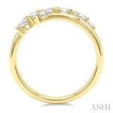 1 1/4 Ctw Slanted Split Mixed Diamond Cut Fashion Wide Band in 14K Yellow Gold