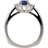 Gems of Distinction Collection's 14k White Gold .82ct Sapphire & .27ctw Diamond Ring