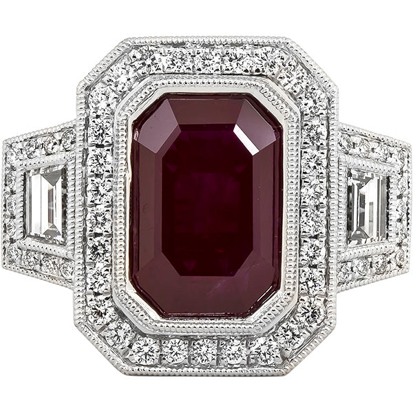 Gems of Distinction Collection's 18K White Gold 5.12ct Ruby & 1.39ctw Diamond Ring