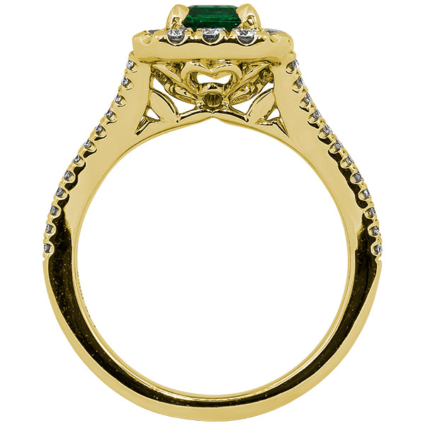 Gems of Distinction Collection's 18K Yellow Gold 1.48ct Emerald & .50ctw Diamond Ring