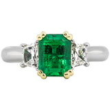 Gems of Distinction Collection's Platinum & 18k Yellow Gold 1.31ct Emerald & .40ctw Diamond Ring