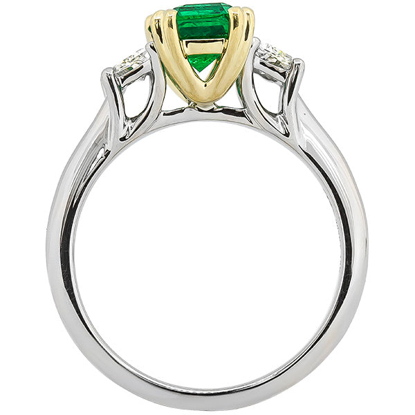 Gems of Distinction Collection's Platinum & 18k Yellow Gold 1.31ct Emerald & .40ctw Diamond Ring