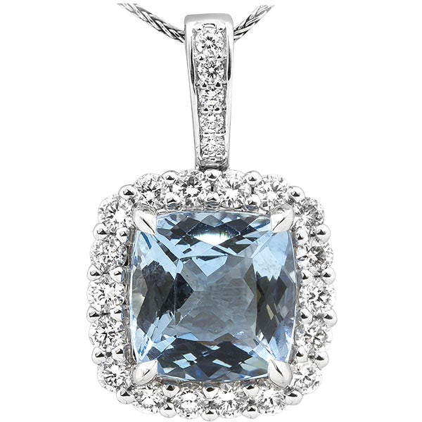 Gems of Distinction Collection's 14k White Gold 4.62ct Aquamarine & .97ctw Diamond Pendant