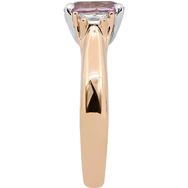 Gems of Distinction Collection's 14k Rose & White Gold 1.98ct Peach/Pink Sapphire & .32ctw Diamond Ring