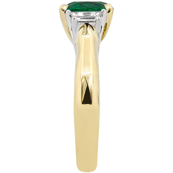 Gems of Distinction Collection's 18k Yellow & White Gold 2.10ct Emerald & .36ctw Diamond Ring