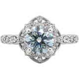 Gems of Distinction Collection's 14k White Gold 1.40ct Irradiated Blue Diamond & 1.66ctw White Diamond Ring