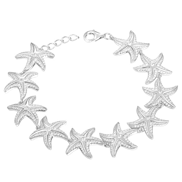 Life@Sea Genuine Sterling Silver & Cubic Zirconia Accent Starfish Bracelet