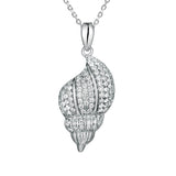 Life@Sea Genuine Sterling Silver & Pave Cubic Zirconia Conch Shell Pendant Necklace