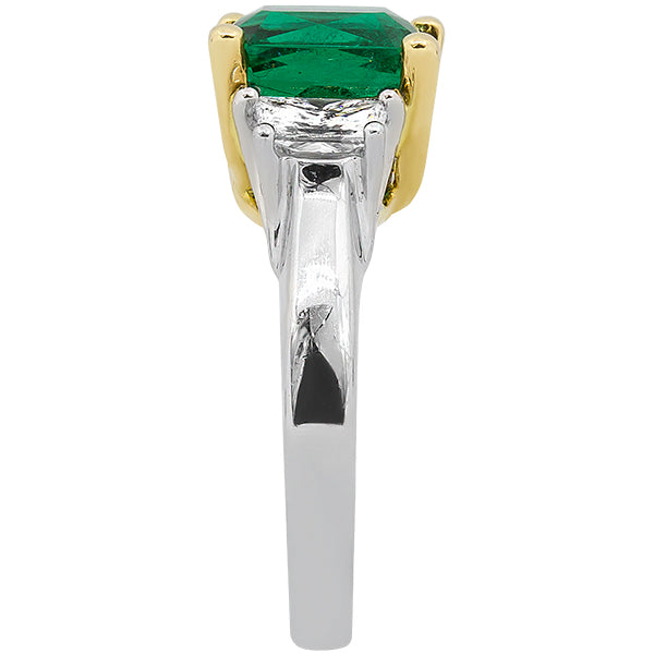 Gems of Distinction Collection's Platinum & 18k Yellow Gold 2.20ct Emerald & .72ctw Diamond Ring