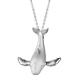 Life@Sea Genuine Sterling Silver Sandblasted Humpback Whale Pendant Necklace