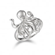 Life@Sea Genuine Sterling Silver Polished Octopus Ring