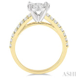 1/2 Ctw Diamond Lovebright Engagement Ring in 14K Yellow and White Gold