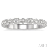 1/5 ctw Marquise & Square Mount Round Cut Diamond Stack Band in 14K White Gold